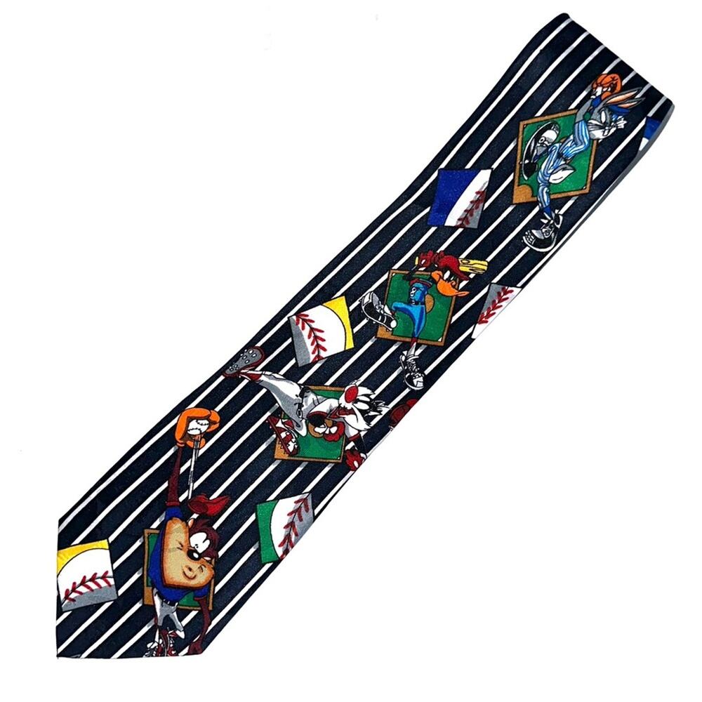 Vintage 1993 Looney Tunes Baseball Theme Tie